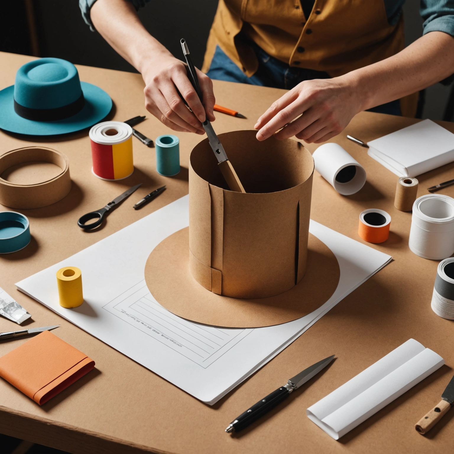 Как сделать цилиндр из бумаги для шляпы: высокий и низкий — творческий подход к классике