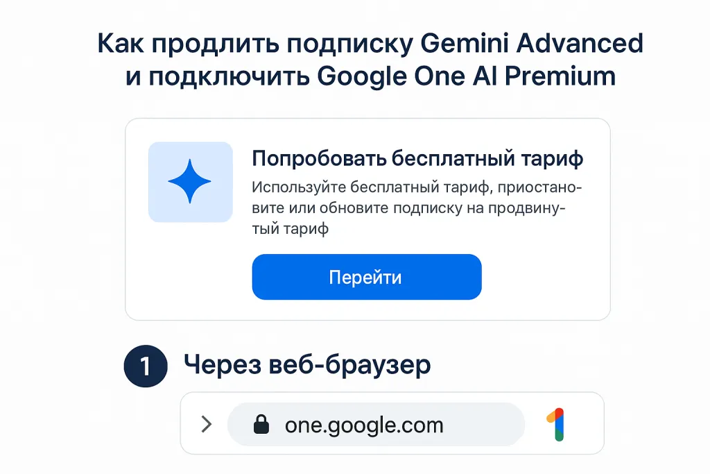 Как продлить подписку Gemini Advanced и подключить Google One AI Premium