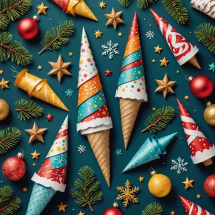Как сделать конус из бумаги для ёлки: Большой и маленький — ваш идеальный новогодний декор