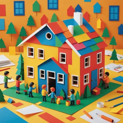 Как сделать домик из бумаги с окошками: творческий проект для детей