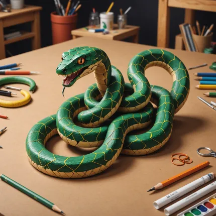Как сделать змею из картона: ползущую и живую своими руками